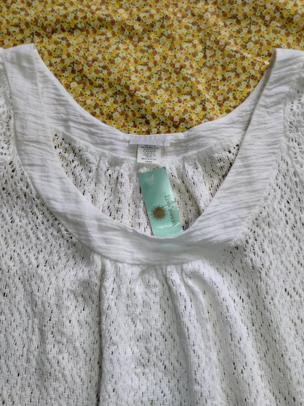 White Lace Tunic Top - Women's Lightweight Scoop Neck - Picture 6 of 8